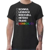 Shirtracer T-Shirt Menschlich - Deine Wahl - Pride - Regenbogen - weiß LGBT Kleidung