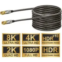 Schwaiger 10m Sat-Kabel 110dB 8K 4K HD TV Antennen-Kabel Video-Kabel, F-Stecker, Kein (1000 cm), Ultra-HD UHD HDR+ HDR 110db Koax-Kabel Koaxial-Kabel F-Stecker