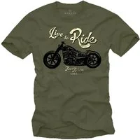 MAKAYA T-Shirt Herren Modische Kleidung Bikershirt Motorrad Geschenke für Männer mit Druck