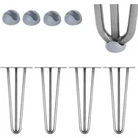 Mucola Tischbein Hairpin 4er Set aus Stahl Haarnadelbeine Tischgestell Tischbeine, DIY-Lösung für individuelle Tischprojekte, mit Bodenschonern