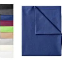 NatureMark Bettlaken klassisches Betttuch Haustuch, 100% Baumwolle, Gummizug: ohne, (1 Stück), Laken Haustuch, viele Größen und Farben, 150x250 cm, Navy blau
