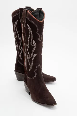 Pietro Leder-Western-Kniestiefel