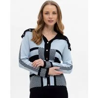 Passioni Cardigan im Colourblock-Print