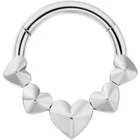 Taffstyle Nasenpiercing Herz Septum Piercing Ring Clicker Tragus Helix Daith Chirurgenstahl (Universal Piercing mit Herz Design aus Chirurgenstahl für Helix Tragus Daith Rook und Septum), mit Scharnier