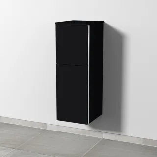 Sanipa 3way Mittelschrank mit 1 Tür und 1 Auszug, Schwarz-Matt, BS12408 BS12408