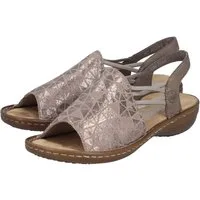 Rieker Sandale Sommerschuh, Sandalette, Keilabsatz, mit Gummizugbändern
