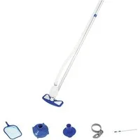 Bestway Pool Flowclear Poolpflege Basis-Set mit Aquaclean Poolsauger, Poolsauger und Kescher, für alle gängigen Poolgrößen