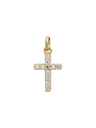 Lyomi Anhänger 585/- Gelbgold Kreuz 11 synth. Diam. 0,14ct.