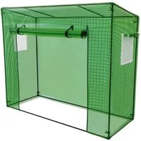 GARMIO Gewächshaus Foliengewächshaus, Folientunnel für Aufzucht CUTRO 200x77x169 cm, aufrollbare Tür, einfaches Stecksystem, leichter Aufbau, mit PE-Folie, winterfest, aufrollbare Folie, zur Anzucht, 2 Fenster