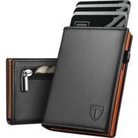 TEEHON Geldbörse Geldbeutel Herren - Portmonee Herren mit Münzfach (Slim Wallet mit RFID-Schutz, Kartenetui), für 11 Karten, 8 Scheine, 5 Münzen, ID-Fenster, Geschenkbox