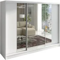 A&J MöbelLand GmbH Schiebetürenschrank VIDA 200 cm 3-türig Schrank mit Schubladen und Spiegel (TOP ANGEBOT! Geräumiger Schrank mit einer Breite von 200 cm und Spiegel, ideal zur Aufbewahrung von Kleidung und Accessoires. 3 Schubladen und viel Staurau