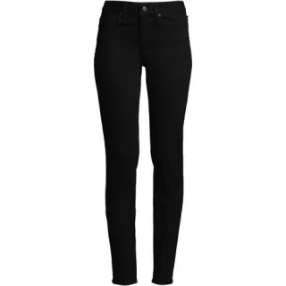 Straight Fit Recycled Denim Jeans Mid Waist in Plus-Größe, Damen, size: plus, Schwarz, Elasthan/Baumwoll-Mischung/Polyester-Mischung, by Lands' End