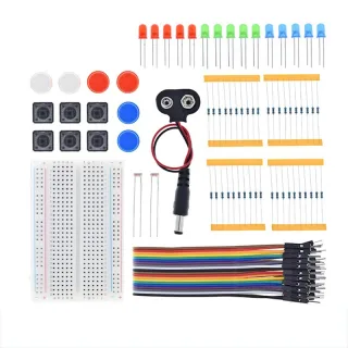 10 Set Starter Kit for UN0 R3 Beginner with 400-hole Mini Breadboard LED Light Jumper Wire Button