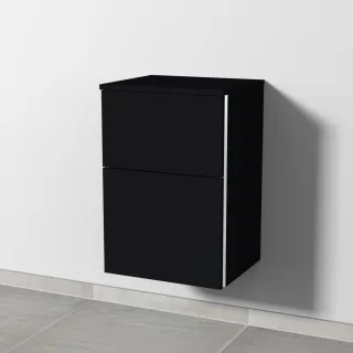 Sanipa 3way Unterschrank mit 2 Auszügen, Schwarz-Matt, BS14408 BS14408