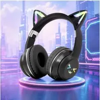 FOSMET Bluetooth Kopfhörer Kinder mit LED-Leuchten 60dBA Lautstärkebegrenzung Over-Ear-Kopfhörer (10 Stunden Spielzeit, Stereo-Sound, Kinderkopfhörer für Tablet/Reisen)