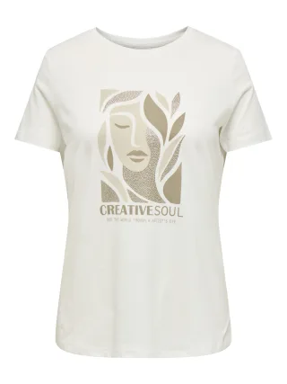 ONLY CARMAKOMA - CARCRUZ SS O-NECK REG TEE JRS Weiß