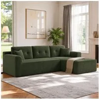 VASAGLE Ecksofa modulares Sofa 244 cm breit vakuumverpackt, Schlafsofa, keine Montage erforderlich, mit großer Chaiselongue