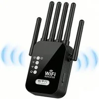 Senmudi 1200 Mbit/s WLAN Repeater Dual Band 2,4/5 GHz WiFi Verstärker WLAN-Repeater, Ethernet-Port,6 Antennen,3 Modi (Repeater/Router/AP),für Zuhause&Büro