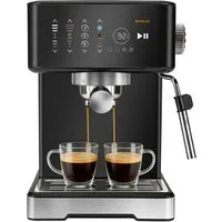 WHEELYOU Espressomaschine TC51P 20 bar 1400 W Siebträgermaschine mit Milchaufschäumer, Touchscreen, Filtersieb, Kapseladapter, Espresso, Cappuccino & Latte für Kaffee zu Hause
