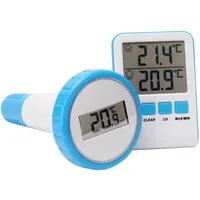 Casativo Schwimmthermometer Digitales Funk Teich Poolthermometer IPX8 Funkthermometer 60m draußen, 1-tlg., 1er-Set & 2er-Set, Pool -20 bis +60 °C/LCD-Basisstation/Funk-Frequenz 433 MHz