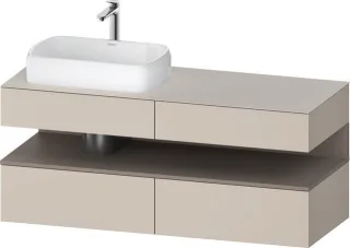Duravit Qatego Konsolenwaschtischunterbau wandhängend Taupe Matt 1400x550x600 mm - QA4765043910010 QA4765043910010