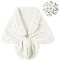 Zaewry Modeschal Damen Elegant Braut Hochzeit Kunstpelz Schal Wrap Braut Pelz Schal, Stola Fur Wraps und Tücher für Frauen