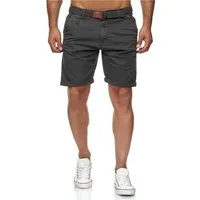 Indicode Shorts Herren kurze Hose mit Gürtel - Conor - Aus Baumwolle - Regular Fit Freizeithose - Sportlich eleganter Look - Bequemes Stretch Material
