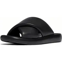 Fitflop Iqushion D-Luxe Padded Leather Cross Slides Sandale