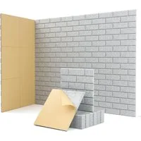 Rhein Beleuchtung Akustikplatte Akustikplatten selbstklebend 12 Stück Ziegeltextur, (30×30×0,9 cm Paneele für Wand, Decke, Holz & Türen), Schallabsorber mit hoher Dichte für optimale Raumakustik