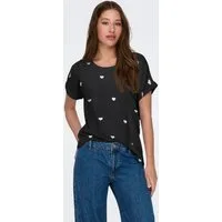 ONLY Kurzarmshirt ONLMOSTER S/S AOP TOP CS JRS Viskosemischung, regular fit, Rundhals