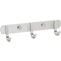 SO-TECH® Garderobenleiste Hakenleiste SAMU echt Edelstahl Mantelhaken Handtuchhalter, Länge 200 mm, 3 Haken, inkl. Befestigungsset