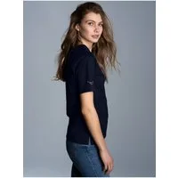 Trigema T-Shirt TRIGEMA T-Shirt DELUXE Baumwolle mit Kristallsteinen (1-tlg)