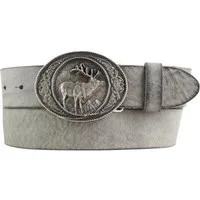 BELTINGER Ledergürtel Jagd-Gürtel mit Hirsch-Gürtelschnalle aus weichem Vollrindleder 4 cm U (1-St)
