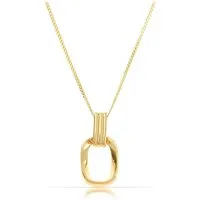 Made by Nami Kette mit Anhänger 925 Sterling Silber Damen Gold mit ineinander verschlungenem Anhänger, Geschenk Freundin 40 + 5 cm Länge