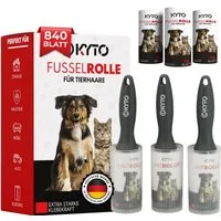 Kyto Fusselbürste Kyto Fusselrolle 12 Stück + Griffe, 70 Kleber pro Rolle