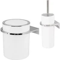 bremermann Badaccessoire-Set Badezimmer-Set, Zubehör-Set 2-tlg., Kunststoff, Savona weiß, 2 tlg.