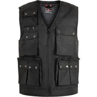 MDM Funktionsweste Herren Weste Schwarz Outdoor Utility viele Taschen winddicht