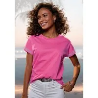 LASCANA Kurzarmshirt mit glitzernem Strass-Design am Arm aus luftiger Baumwoll-Qualität