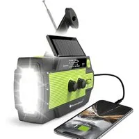 Greadio Notfallradio mit Solar & Kurbel, Ideal für Notfälle & Outdoor Radio (AM/FM-Radio + 7 NOAA-Wetterwarnkanäle, 4000mAh, AM/FM/NOAA, Taschenlampe & SOS)