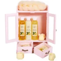 BRUBAKER Hautreinigungs-Set Bade- und Dusch Set - Pflegeset mit Grüner Tee & Lemon Duft, 10-tlg., Beauty Geschenkset im Vintage-Schränkchen, Badeset