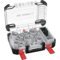 BOSCH Lochsäge Pro Multi Material, 14 Teile, Multi Material Power Change Plus Set, 20 - 76 mm, 14-teilig