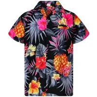King Kameha Hawaiihemd "Pineapple" Funky Hawaii-Hemd Herren Kurzarm Front-Tasche Stylish