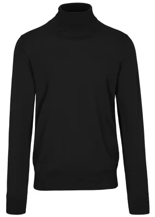 COMMANDER Finest Clothing - Rollkragen Pullover, uni black - Gr. - XL