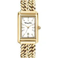 THOMAS SABO Quarzuhr Bold Elegance WA0429-291-207-22 mm, Armbanduhr, Damenuhr, Edelstahlarmband, analog, Tag, Zirkonia (synth)