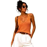 Worldclassca Stricktop Worldclassca Stricktop Ärmellos Basic Leicht Glitzer Tank Top Sommer Neue Kollektion - Stilvolle und gemütliche Sommer Mode für Damen