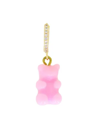 Fashionbox Single-Creole vergoldet Gummibär rosa Zirkonia weiss