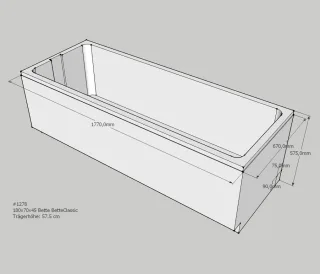 Neuesbad Wannenträger für Bette Classic 180x70 SW13638