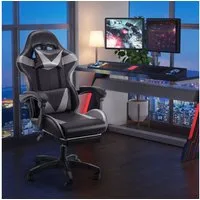 oyajia Gaming-Stuhl Ergonomischer Gaming Sessel mit Fußstütze und Kopfstütze Atmungsaktiv, mit abnehmbarem Kopfkissen, maximale Belastbarkeit 150 kg