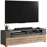 xonox.home Lowboard, Grau Für TV Bis 60 Zoll Melamin Modern 140x42x40 cm