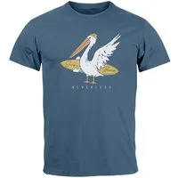 Neverless Print-Shirt Herren T-Shirt Pelikan Print Surfer Surfboard Printshirt Männer mit Print